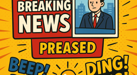 Cartoon-Style Breaking News Alert with Image